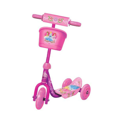 САМОКАТ DISNEY ПРИНЦЕССЫ 3-Х КОЛЕСНЫЙ,  ПЛАСТИК,  КОЛЕСА ПВХ, ПЕРЕД.-140ММ, ЗАДНЕЕ-125ММ