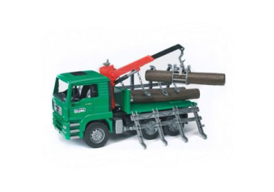 Лесовоз MAN с портативным краном и брёвнами (подходит модуль со звуком и светом 'H'